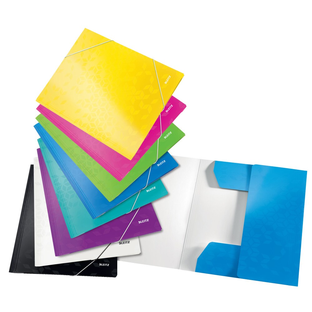 Mapa documente cu elastic LEITZ Wow, A4, carton, mov