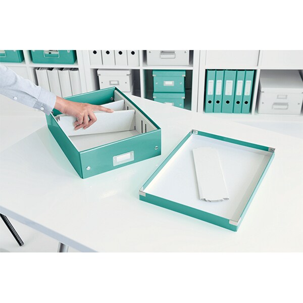 Cutie organizare LEITZ Click & Store Organizer, 281 x 100 x 370 mm, carton, turcoaz