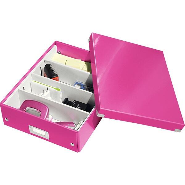 Cutie organizare LEITZ Click & Store Organizer, 281 x 100 x 370 mm, carton, roz