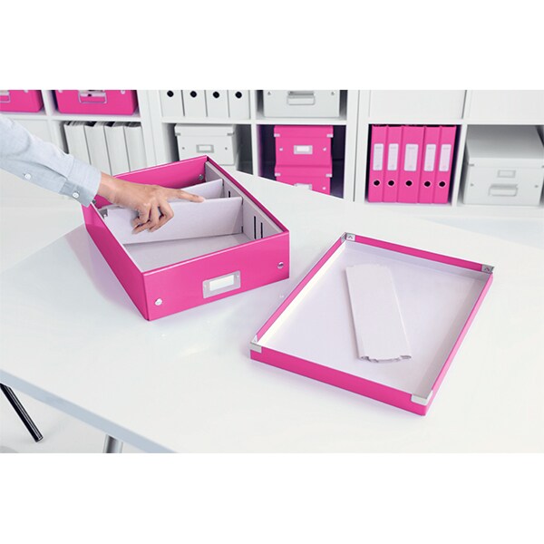 Cutie organizare LEITZ Click & Store Organizer, 281 x 100 x 370 mm, carton, roz