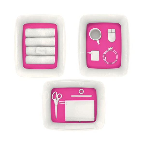 Cutie organizare LEITZ MyBox, 318 x 198 x 385 mm, ABS, alb-roz