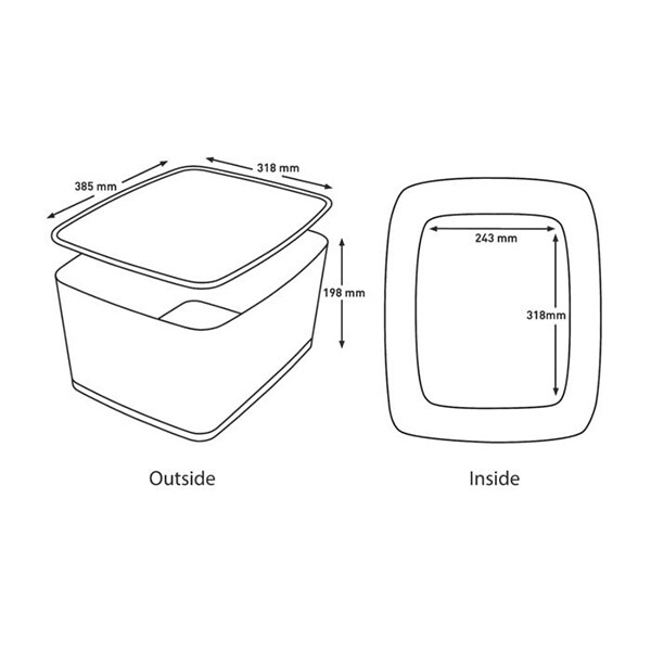 Cutie organizare LEITZ MyBox, 318 x 198 x 385 mm, ABS, alb-roz