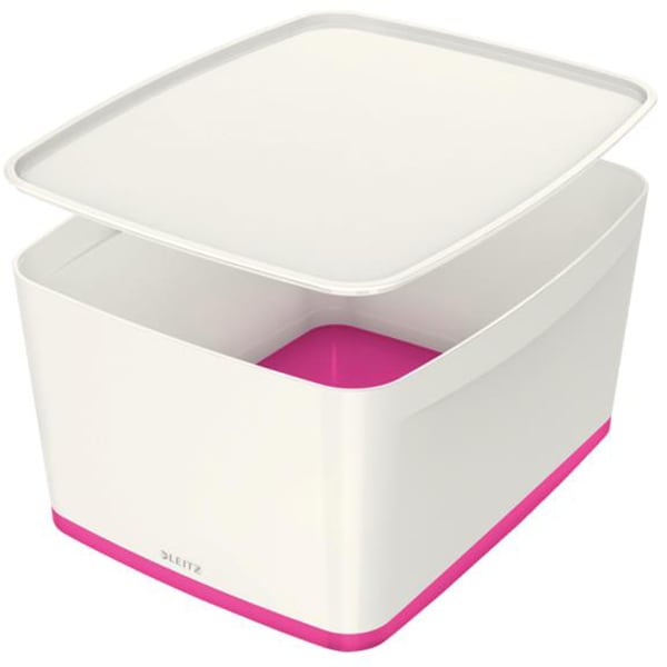 Cutie organizare LEITZ MyBox, 318 x 198 x 385 mm, ABS, alb-roz