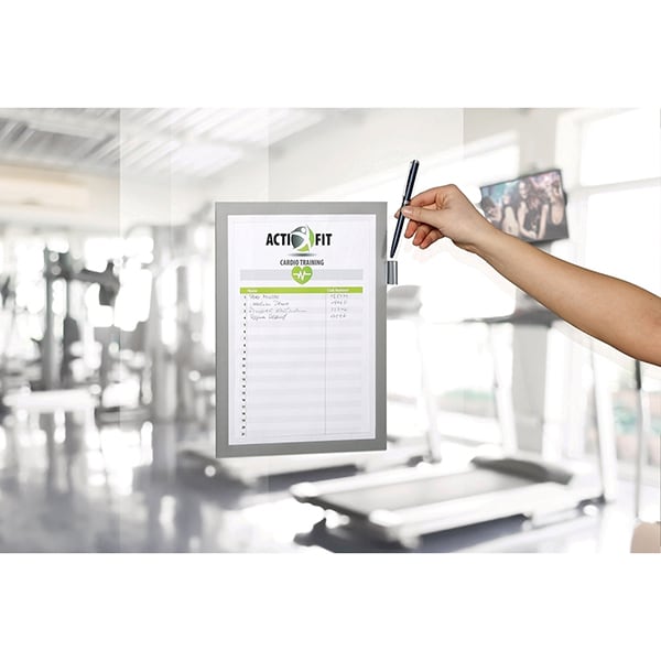 Display magnetic DURABLE Note, A4, 1 bucata, argintiu