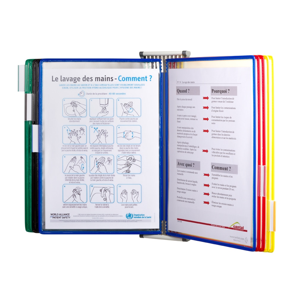 Sistem de prezentare pentru perete TARIFOLD, A4, 10 display-uri, multicolor