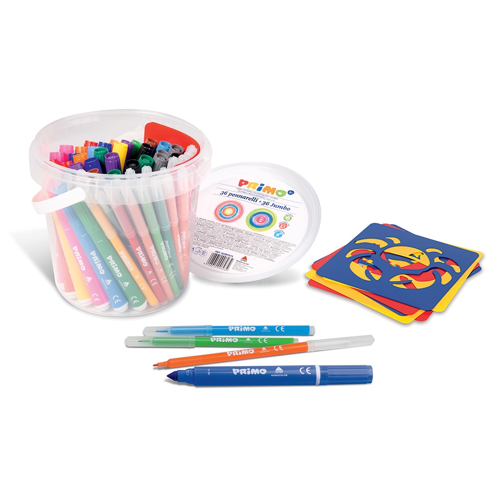 Set markere PRIMO, 36 permanente, 36 lavabile, multicolor