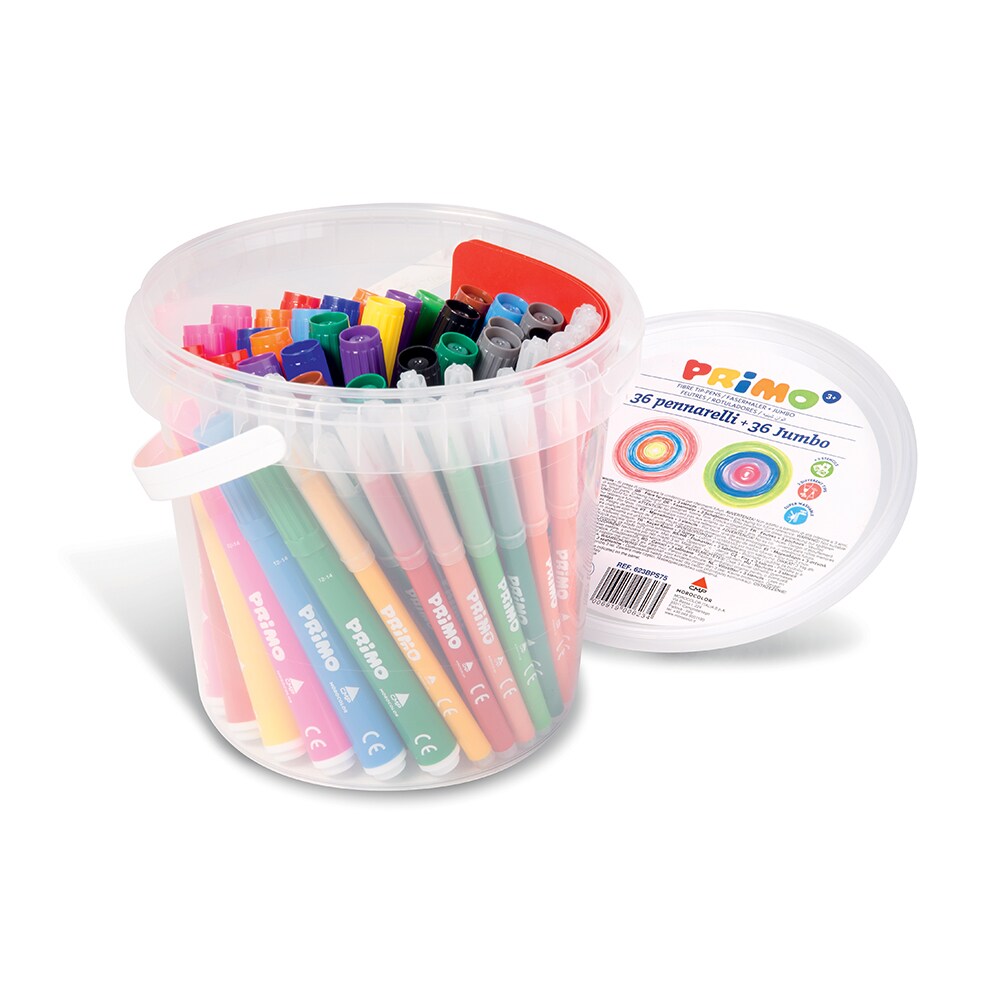 Set markere PRIMO, 36 permanente, 36 lavabile, multicolor