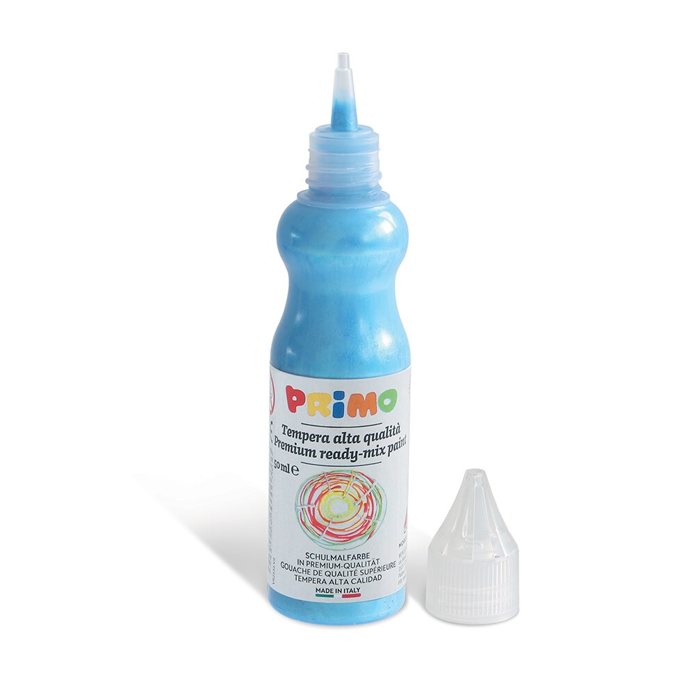 Tempera cu mecanism control debit PRIMO MC253208, 50 ml, 4 culori fluorescente, 4 culori metalice