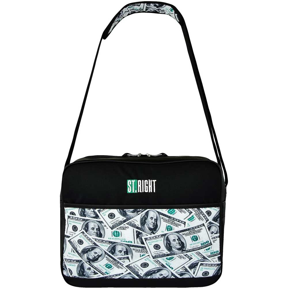 Geanta de umar MAJEWSKI St.Right Dollars SB2, alb-negru