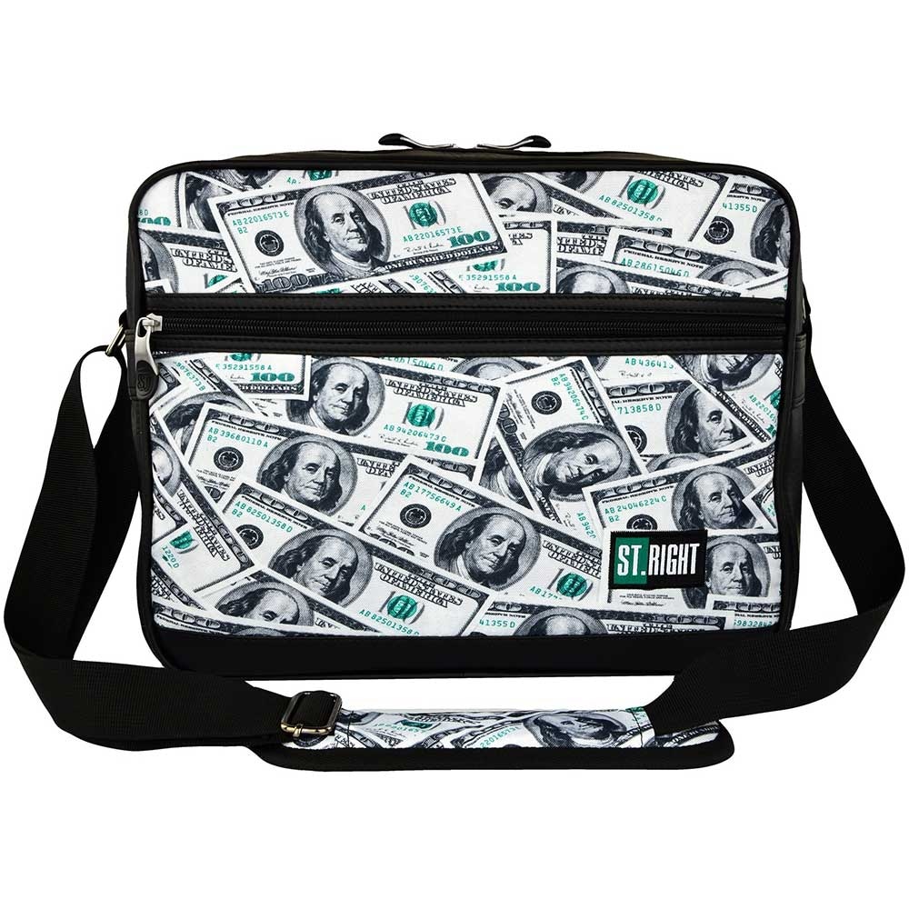 Geanta de umar MAJEWSKI St.Right Dollars SB2, alb-negru
