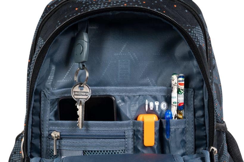 Ghiozdan MAJEWSKI St. Right BP26 Football, negru-gri