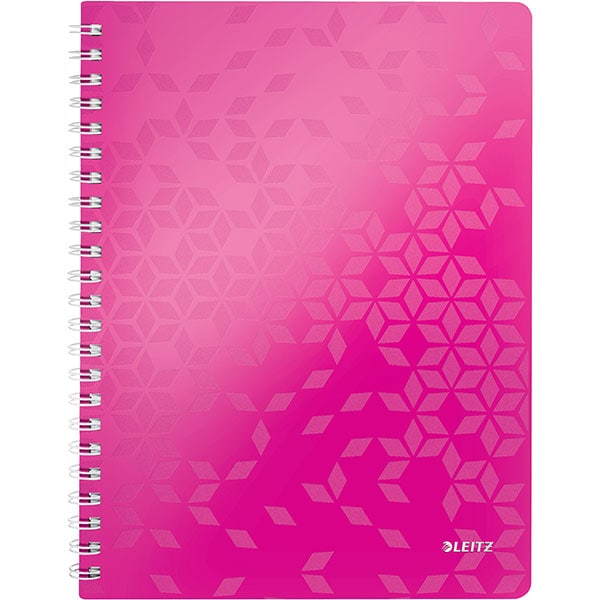 Caiet de birou LEITZ, dictando, A4, 80 file, legatura spirala, roz