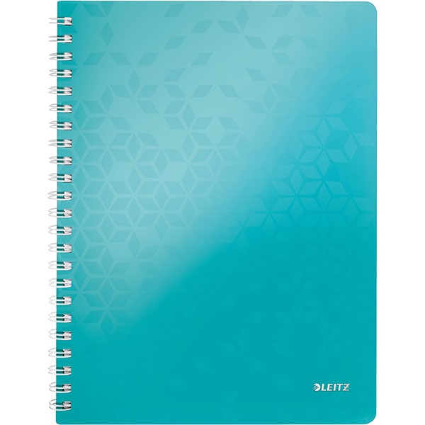 Caiet de birou LEITZ, matematica, A4, 80 file, legatura spirala, turcoaz