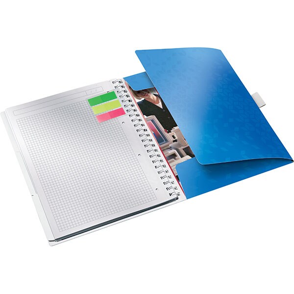 Caiet de birou LEITZ, matematica, A4, 80 file, legatura spirala, albastru