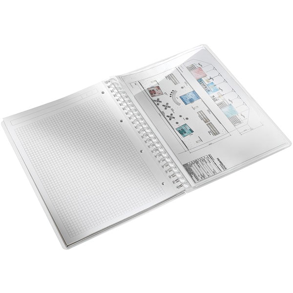 Caiet de birou LEITZ WOW, matematica, A5, 80 file, legatura spira, mov