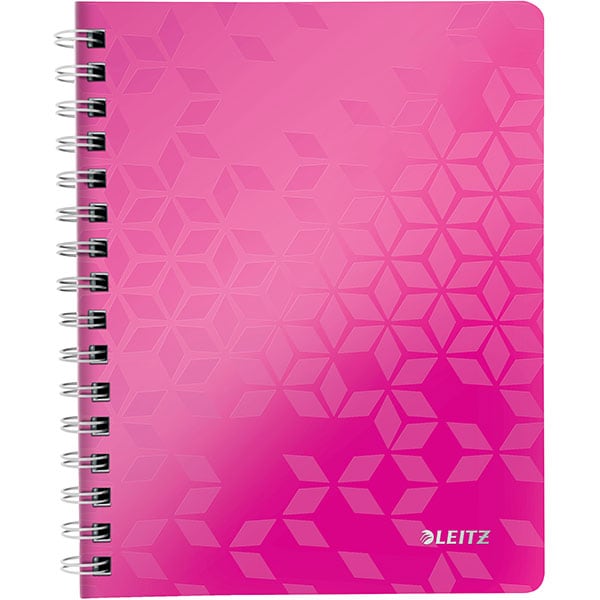 Caiet de birou LEITZ, matematica, A5, 80 file, legatura spirala, roz