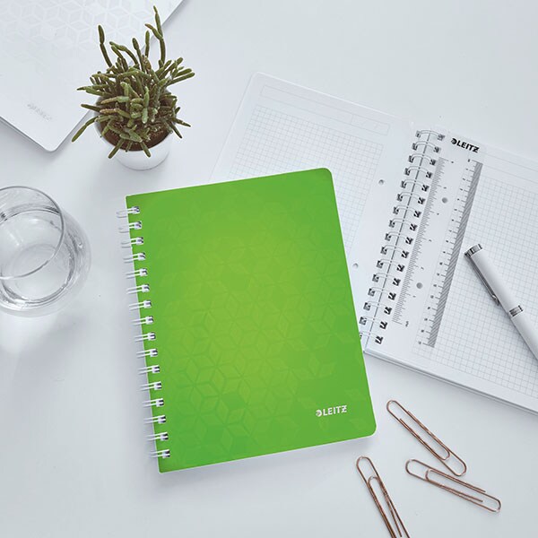 Caiet de birou LEITZ, matematica, A5, 80 file, legatura spirala, verde