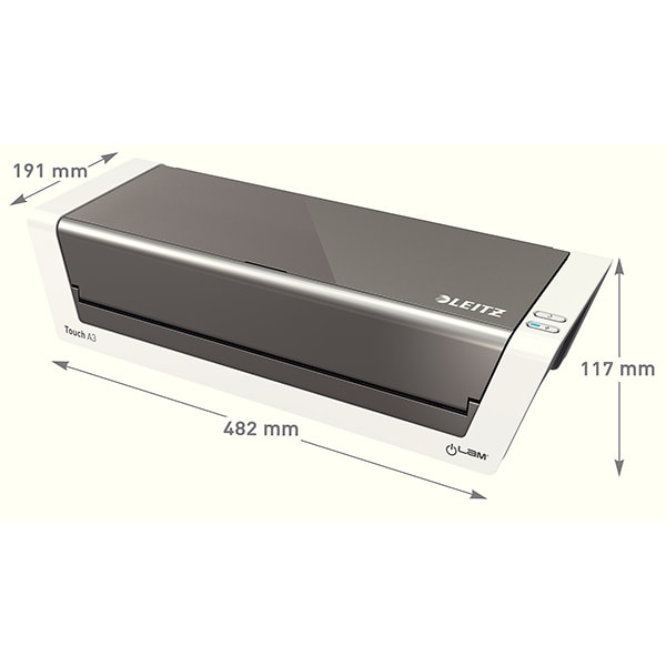 Laminator LEITZ iLAM Touch 2, A3, kit folii laminare inclus, argintiu
