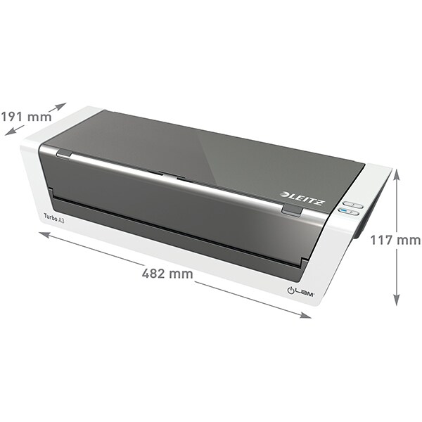 Laminator LEITZ iLAM Touch 2 Turbo S, A3, kit folii laminare inclus, argintiu