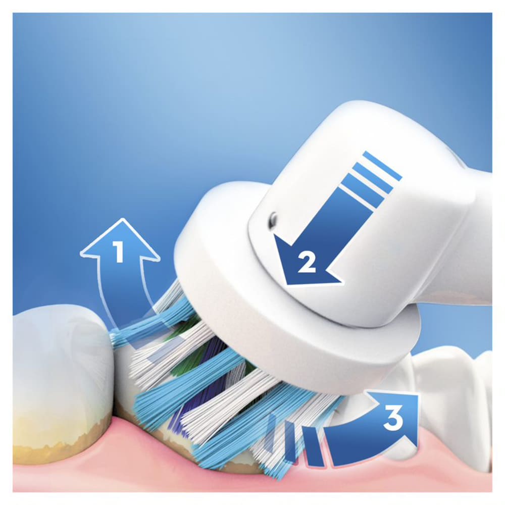 Periuta de dinti electrica ORAL-B D100 Cross Action, 7600 oscilatii/min, Curatare 2D, 1 program, 2 capate, negru