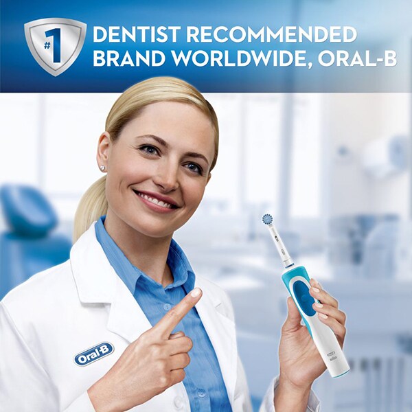 Periuta de dinti electrica ORAL-B Vitality D12-513 3D White, 7600 oscilatii/min, Curatare 2D, 1 program, 1 capat, alb-albastru