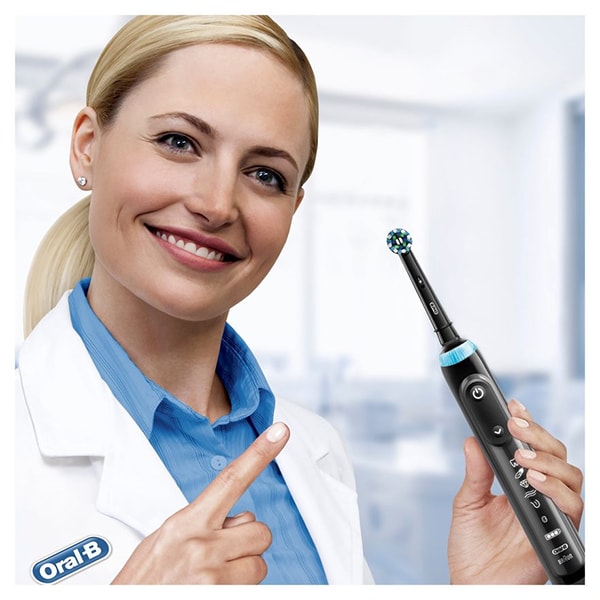 Periuta de dinti electrica ORAL-B Genius X Cross Action, 8800 oscilatii/min, 6 programe, 1 capat, negru