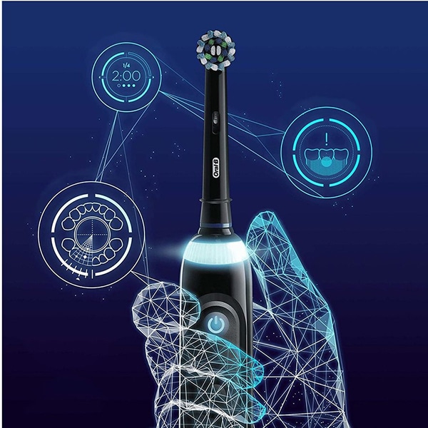 Periuta de dinti electrica ORAL-B Genius X Cross Action, 8800 oscilatii/min, 6 programe, 1 capat, negru