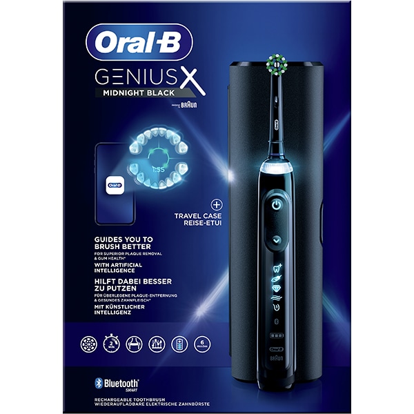 Periuta de dinti electrica ORAL-B Genius X Cross Action, 8800 oscilatii/min, 6 programe, 1 capat, negru