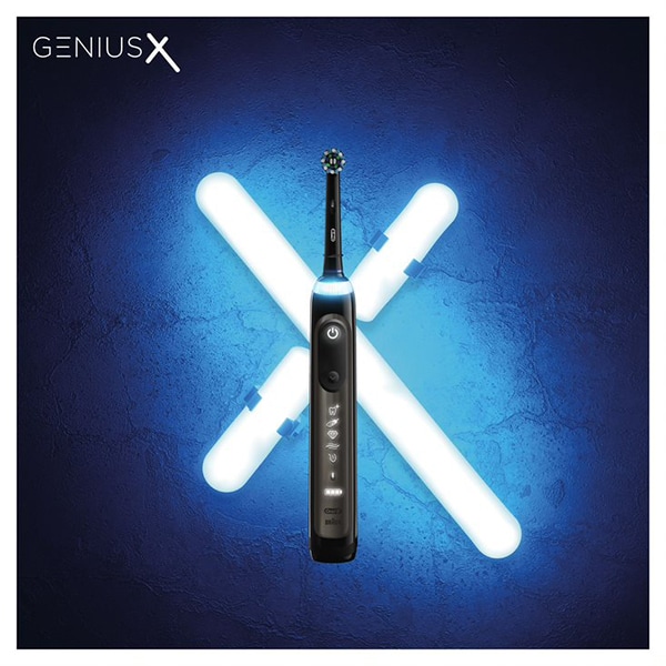 Periuta de dinti electrica ORAL-B Genius X, Bluetooth, 10500 oscilatii/min, 6 programe, 4 capete, negru + Etui calatorie