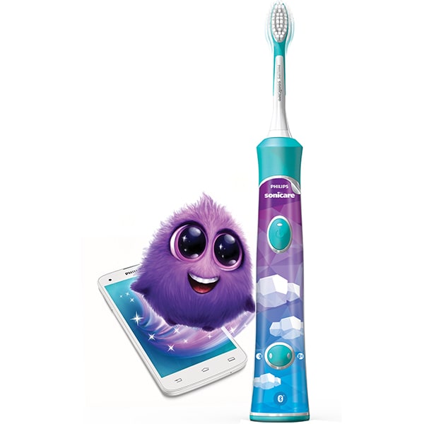 Periuta de dinti electrica pentru copii PHILIPS Sonicare For Kids HX6322/04, 62000 miscari/min, 2 programe, 2 capete, albastru
