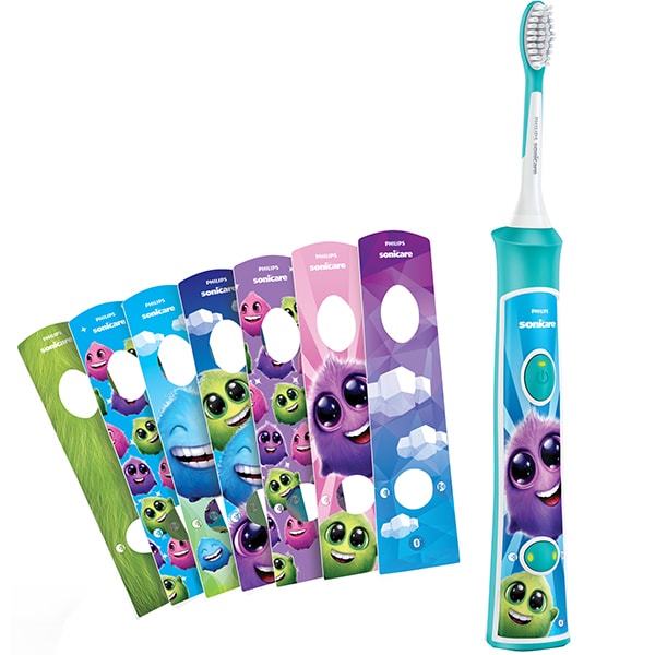 Periuta de dinti electrica pentru copii PHILIPS Sonicare For Kids HX6322/04, 62000 miscari/min, 2 programe, 2 capete, albastru
