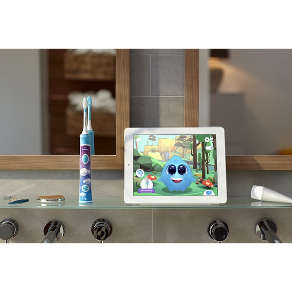 Periuta de dinti electrica pentru copii PHILIPS Sonicare For Kids HX6322/04, 62000 miscari/min, 2 programe, 2 capete, albastru