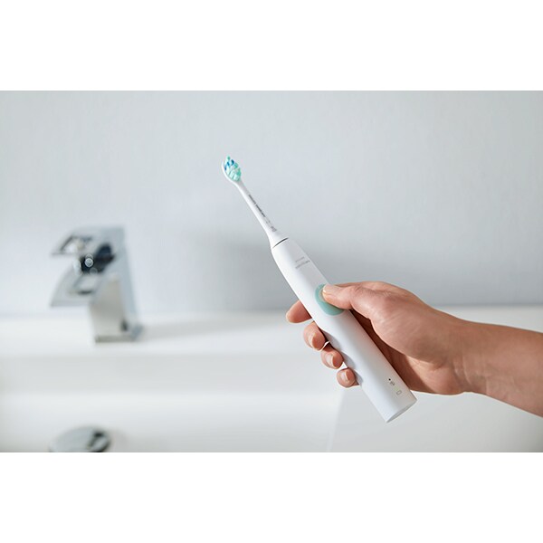 Periuta de dinti electrica PHILIPS Sonicare ProtectiveClean 4300 HX6807/04, 62000 miscari/min, 2 programe, 1 capat, alb-verde