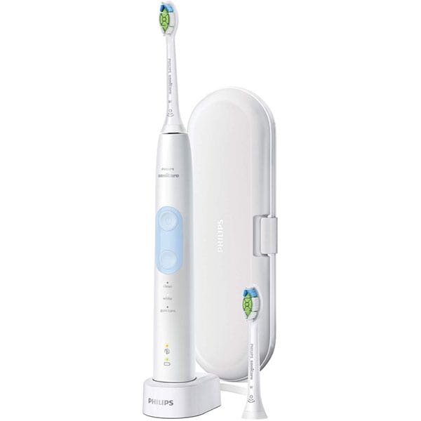 Periuta de dinti electrica PHILIPS Sonicare ProtectiveClean 5100 HX6859/34, 62.000 miscari/min, 3 programe, 2 capete, alb-albastru