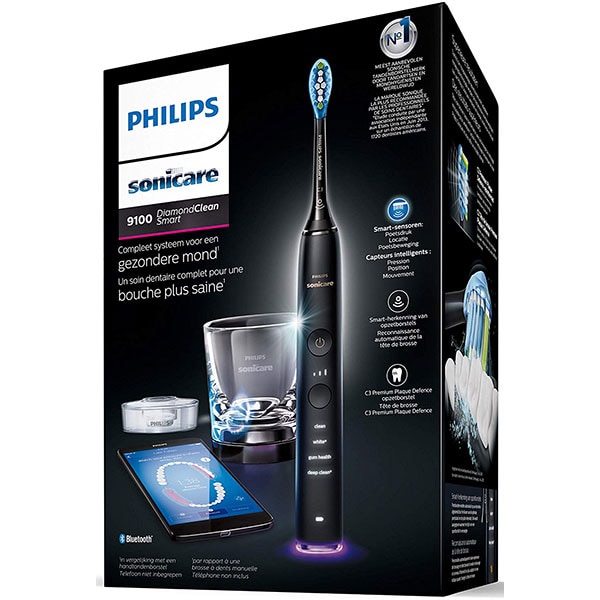 Periuta de dinti electrica PHILIPS Sonicare DiamondClean Smart HX9901/13, Bluetooth, 62000 miscari/min, 4 programe, 1 capat, negru