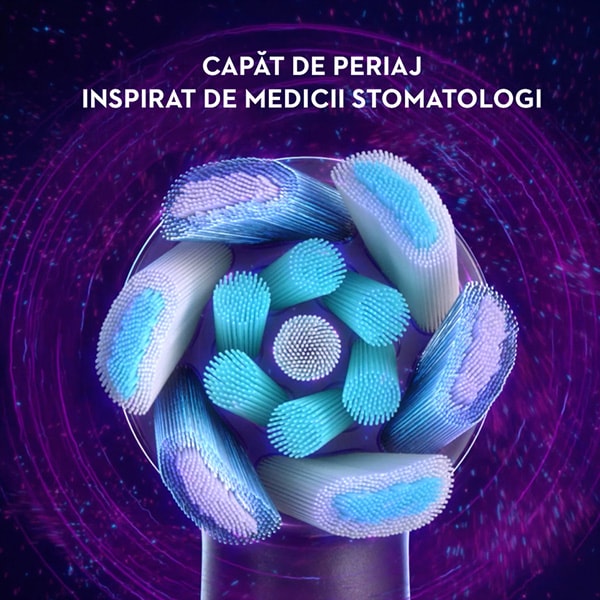 Set 2 Periute de dinti electrice ORAL-B iO6 cu Tehnologie Magnetica si Micro-Vibratii, 8800 pulsatii/min, 5 programe, 2 capete, alb/roz