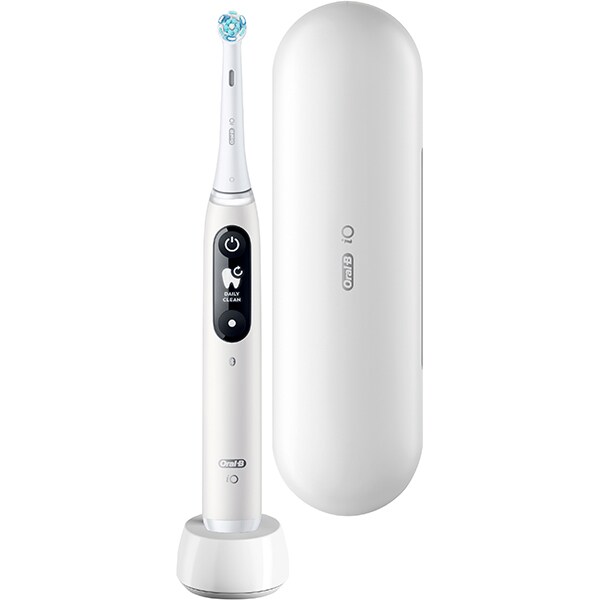 Periuta de dinti electrica ORAL-B iO6, Bluetooth, 8800 miscari/min, Curatare 3D, 5 programe, 1 capat, alb