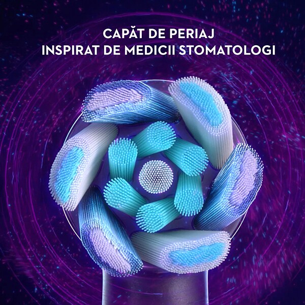 Periuta de dinti electrica ORAL-B iO6, Bluetooth, 8800 miscari/min, Curatare 3D, 5 programe, 1 capat, alb