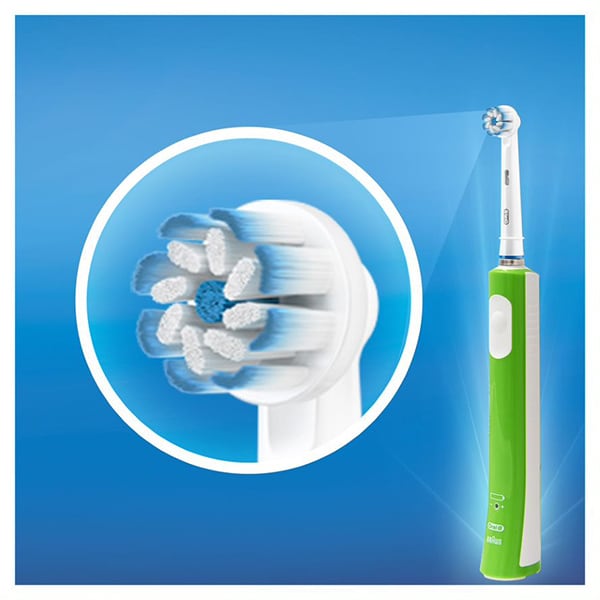 Periuta de dinti electrica ORAL-B Junior pentru copii, 20000 pulsatii/min, Curatare 3D, 1 program, 1 capat, verde