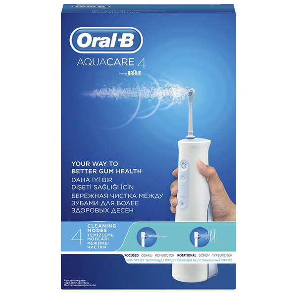Irigator bucal portabil ORAL-B Aqua Care MDH20, 2 viteze, 1 capat, alb