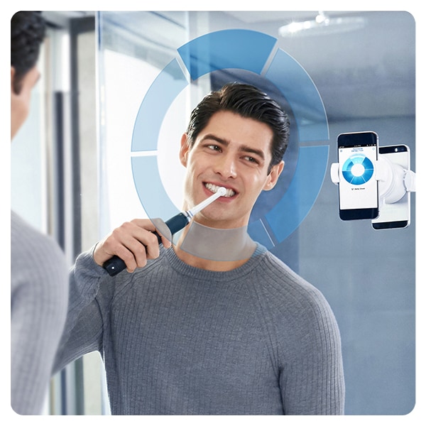 Periuta de dinti electrica ORAL-B Genius 10, Bluetooth, 40000 pulsatii/min, 6 programe, 4 capete, negru + 1 x Etui calatorie
