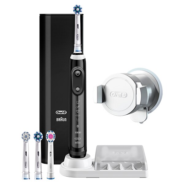 Periuta de dinti electrica ORAL-B Genius 9000, Curatare 3D, Bluetooth, 6 programe, 40000 pulsatii/min, 4 capete, negru + Etui calatorie