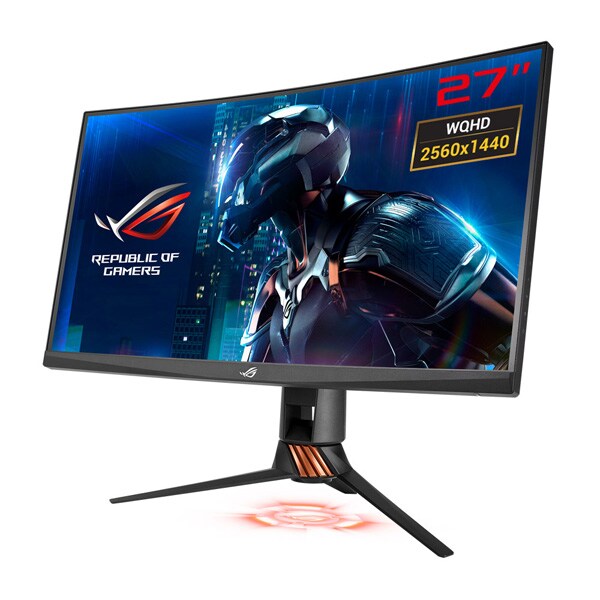 Monitor Gaming curbat LED TN ASUS ROG Swift PG27VQ, 27", WQHD, 165Hz, G-SYNC, Aura Sync Technology, negru