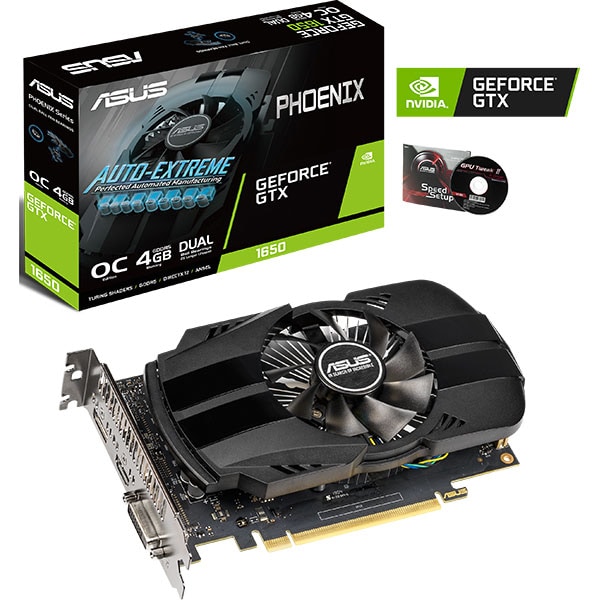 Placa video ASUS NVIDIA GeForce GTX 1650, 4GB GDDR5, 128bit, PH-GTX1650-O4G