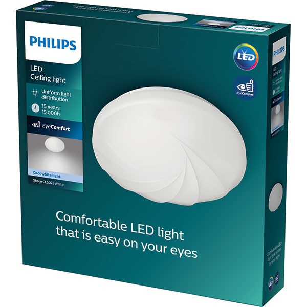 Plafoniera LED PHILIPS Shore 8718699729073, 17W, 1900lm, lumina rece,alb