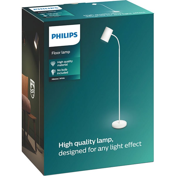Lampa de podea PHILIPS myLIVING Himroo 8718696132906, max 15W, E27, alb