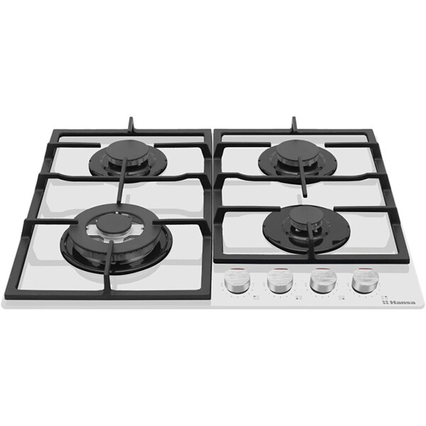 Plita incorporabila HANSA BHKW631540, Gaz, 4 arzatoare, Wok, alb