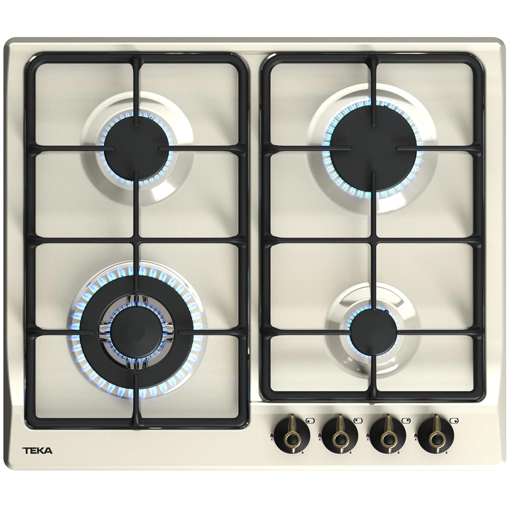 Plita incorporabila TEKA EH 60 4G AI AL TR CI VN, Gaz, 4 arzatoare, Wok, vanilla