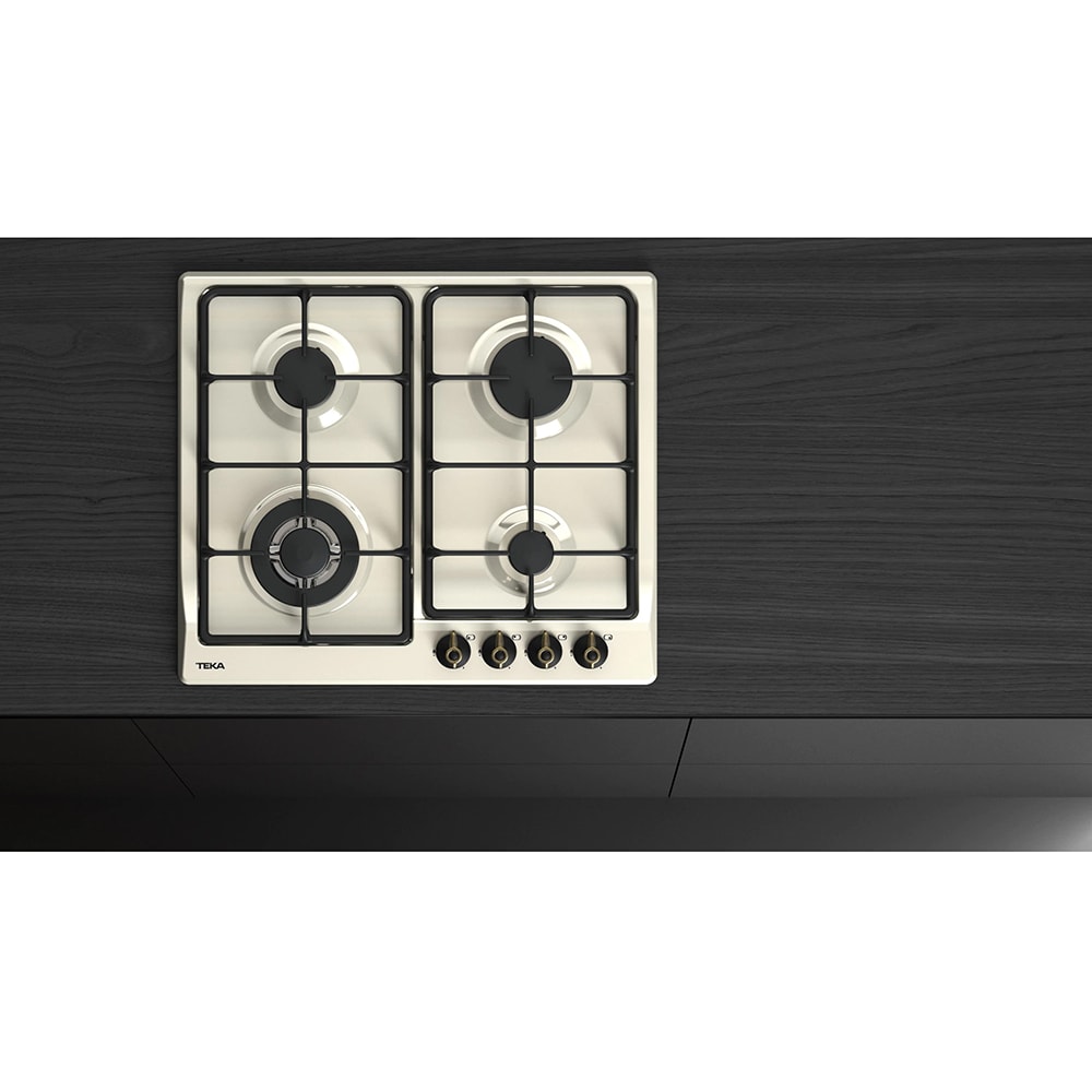 Plita incorporabila TEKA EH 60 4G AI AL TR CI VN, Gaz, 4 arzatoare, Wok, vanilla