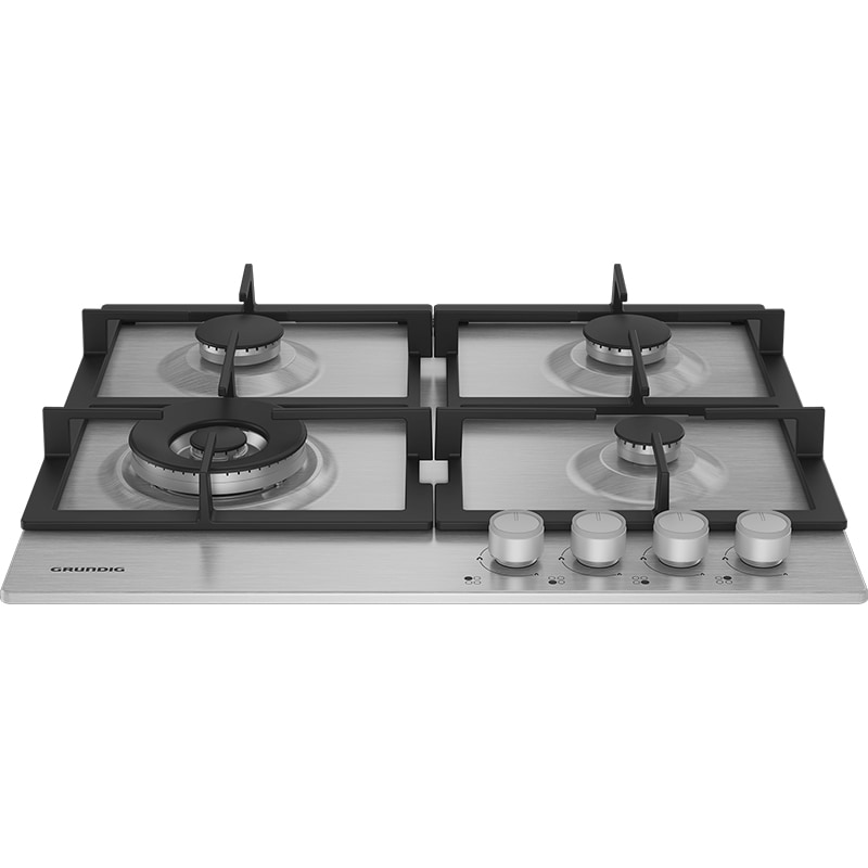 Plita incorporabila GRUNDIG GIGA 6234250 X, Gaz, 4 arzatoare, Wok, inox